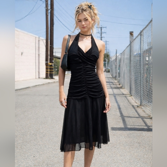 le chateau Dresses & Skirts - le chateau Black Halter Midi Dress